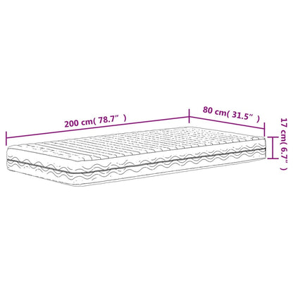 Materasso in Schiuma Bianco 80x200 cm Durezza H2 H3 - homemem39