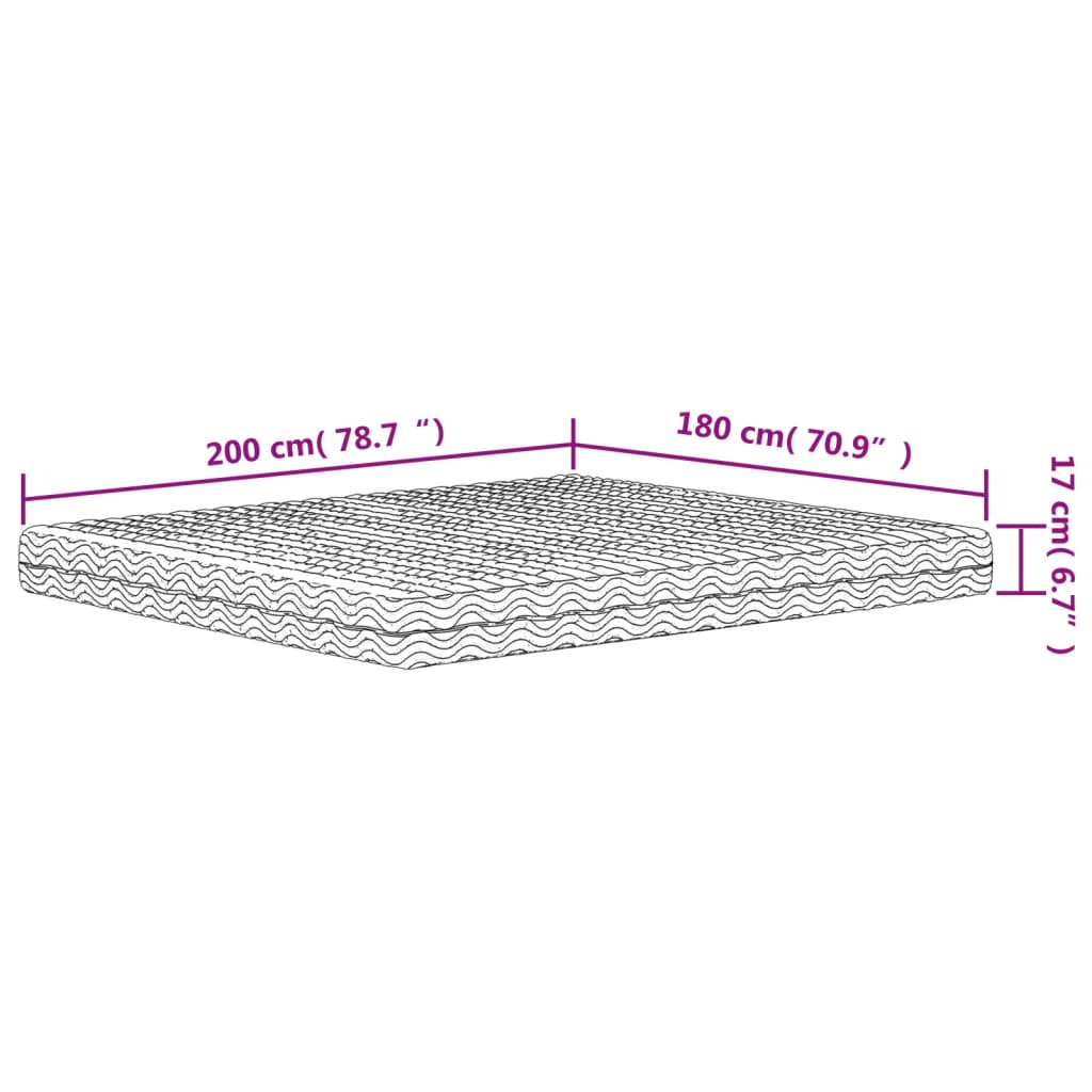 Materasso in Schiuma Bianco 180x200 cm Durezza H2 H3 - homemem39