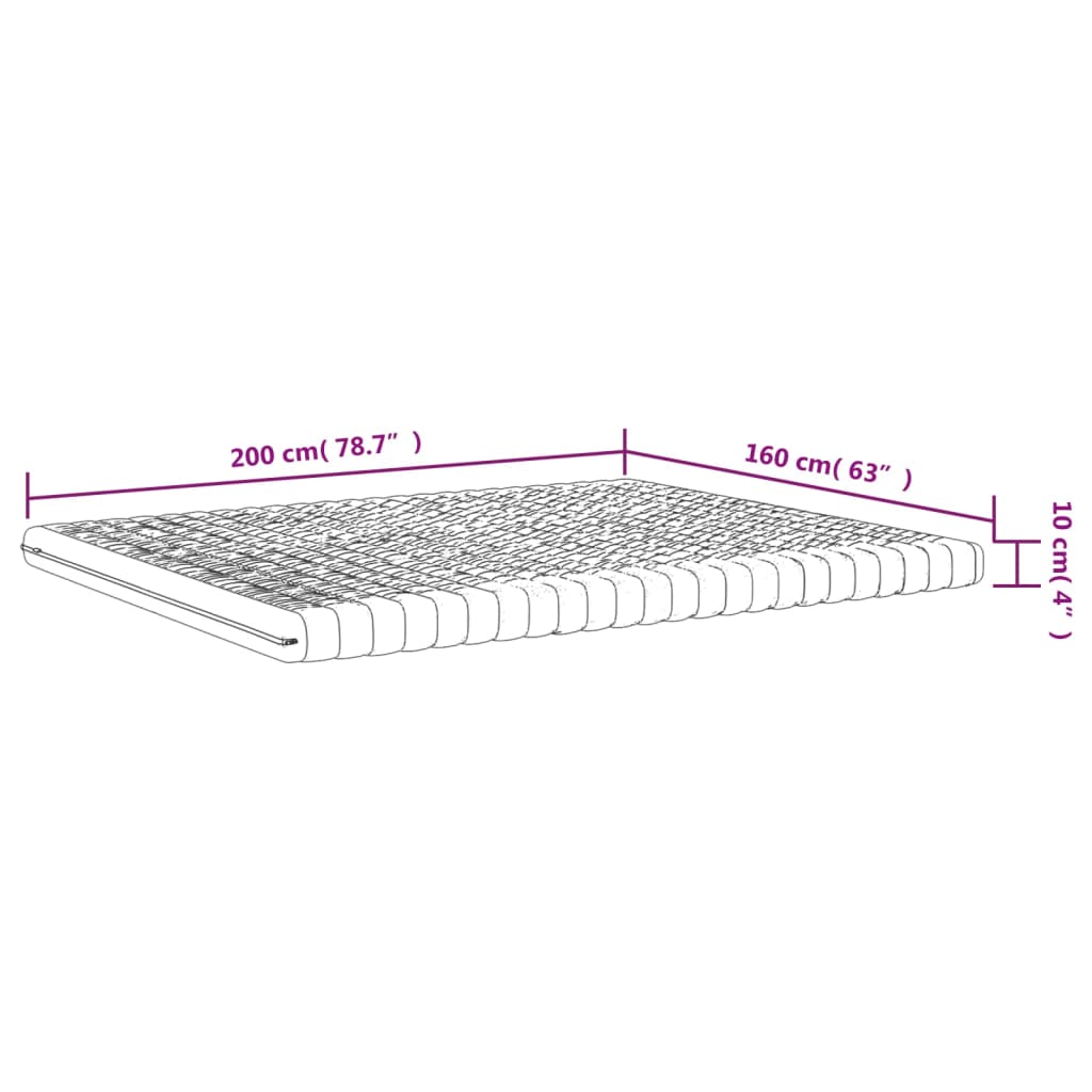 Materasso in Schiuma Bianco 160x200 cm 7 Zone Durezza 20 ILD - homemem39