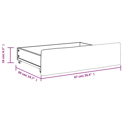 Cassetti da Letto 2pz Crema in Legno Multistrato e Tessuto - homemem39