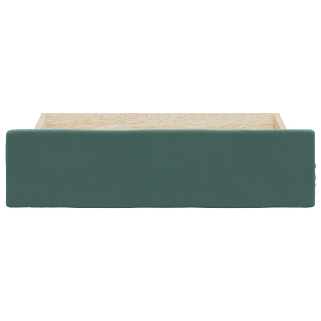 Cassetti da Letto 2pz Verde Scuro Legno Multistrato e Velluto - homemem39