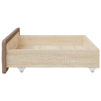 Cassetti da Letto 2pz Cappuccino Legno Multistrato e Similpelle - homemem39