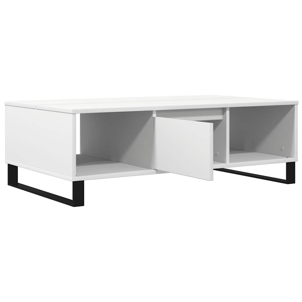 Tavolino da Salotto Bianco 104x60x35 cm in Legno Multistrato - homemem39