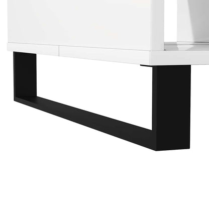 Tavolino da Salotto Bianco Lucido 104x60x35cm Legno Multistrato - homemem39