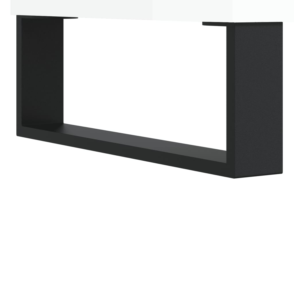 Tavolino da Salotto Bianco Lucido 104x60x35cm Legno Multistrato - homemem39