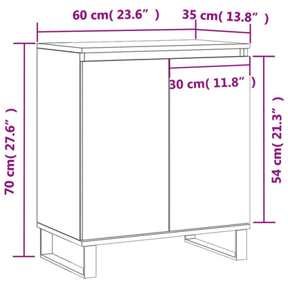 Credenza Grigio Cemento 60x35x70 cm in Legno Multistrato