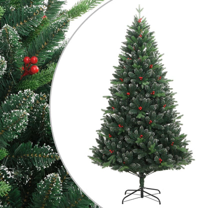 Albero Natale Artificiale Incernierato con Bacche Rosse 150 cm - homemem39