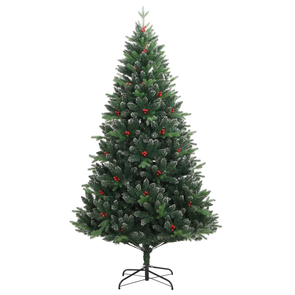 Albero Natale Artificiale Incernierato con Bacche Rosse 150 cm - homemem39