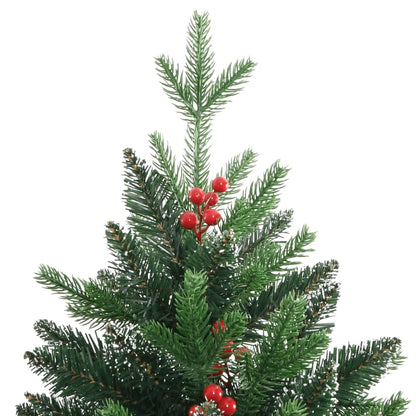 Albero Natale Artificiale Incernierato con Bacche Rosse 180 cm - homemem39