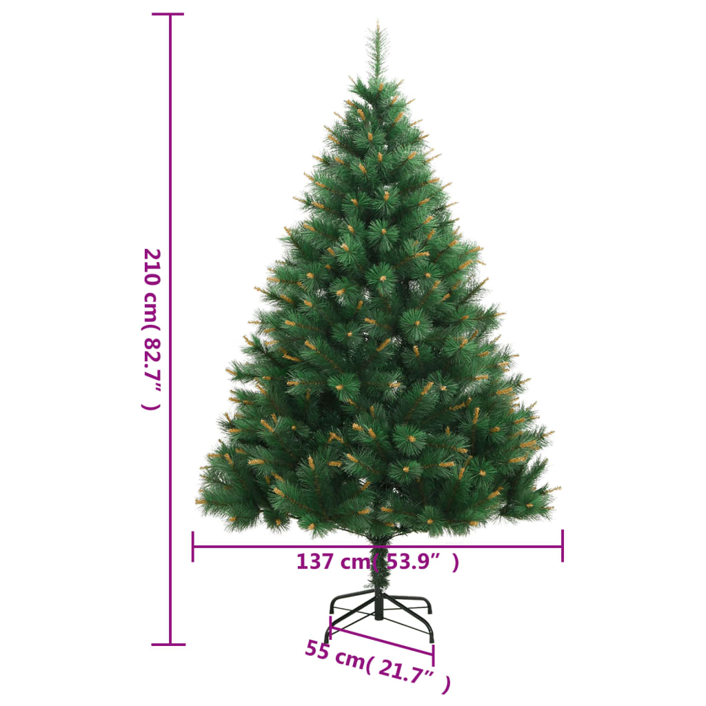 Albero di Natale Artificiale Incernierato con Base 210 cm - homemem39