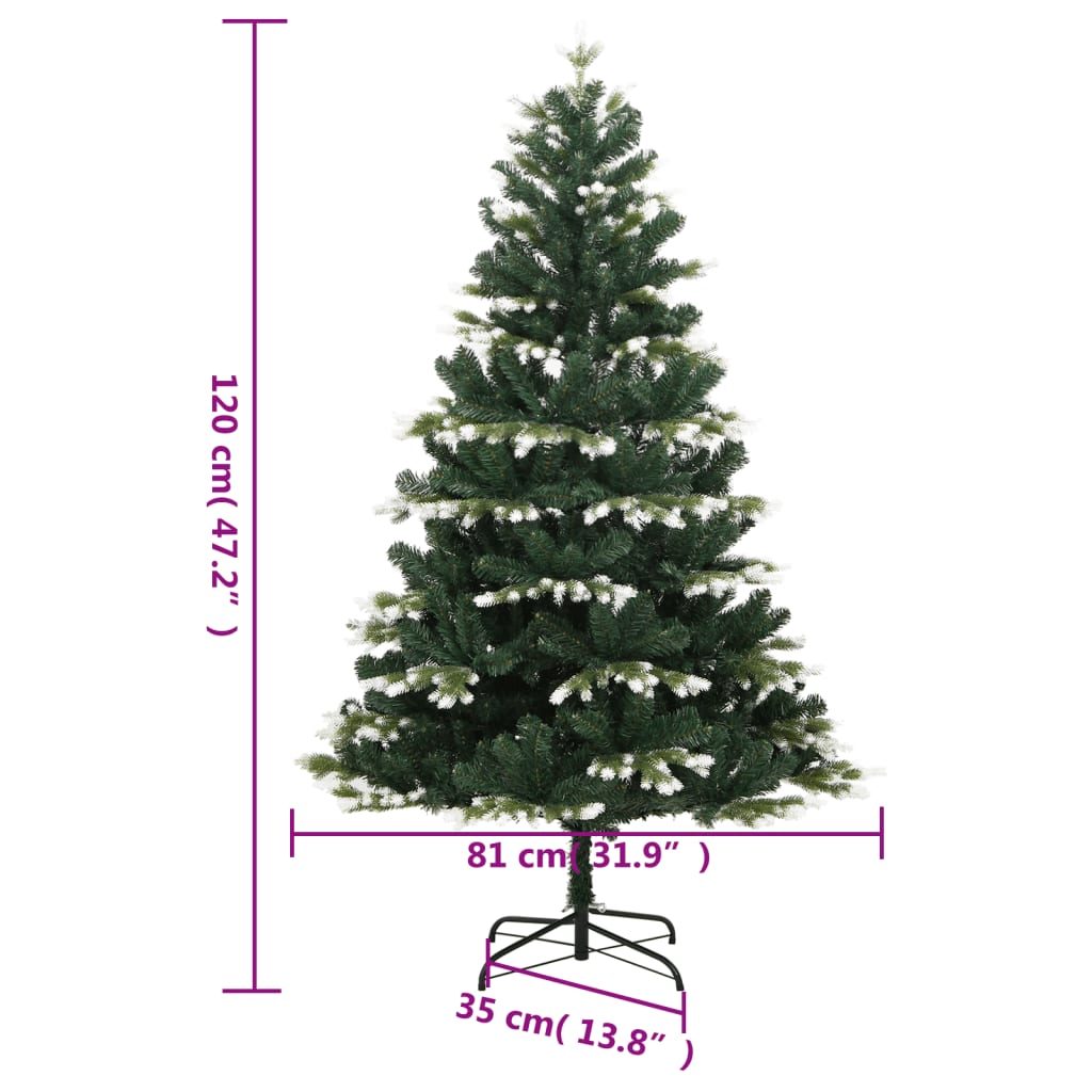 Albero Natale Artificiale Incernierato con Neve Fioccata 120 cm - homemem39