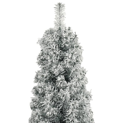 Albero di Natale Sottile con Base e Neve Floccata 270 cm PVC - homemem39