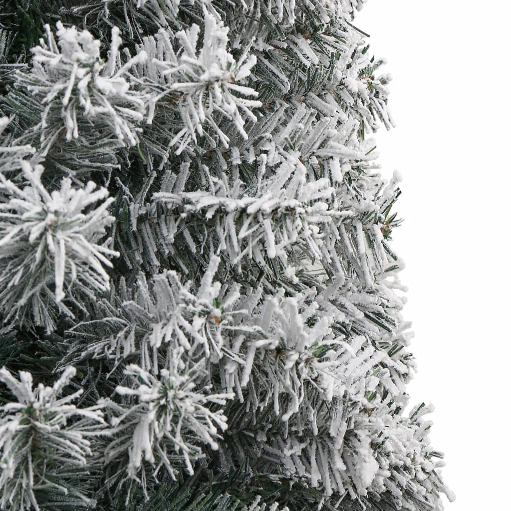 Albero di Natale Sottile con Base e Neve Floccata 270 cm PVC - homemem39