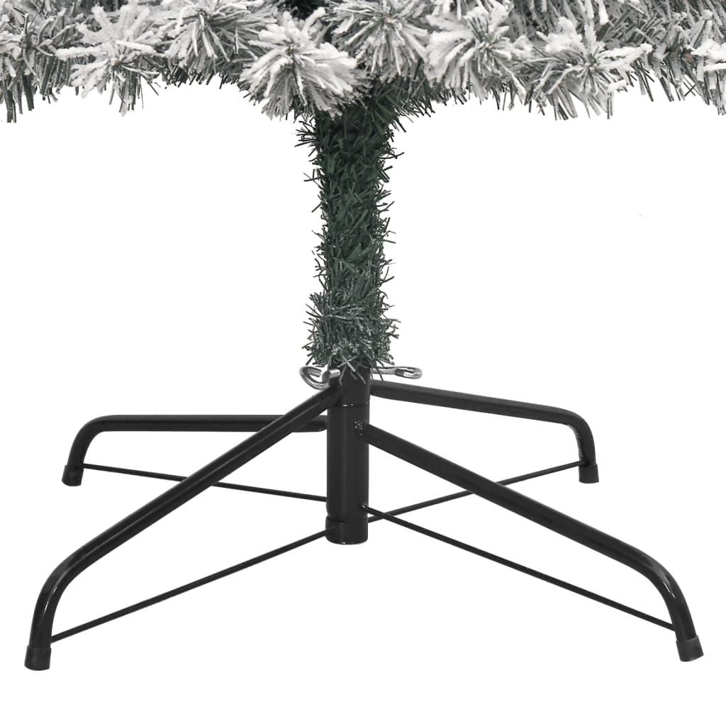 Albero di Natale Sottile con Base e Neve Floccata 270 cm PVC - homemem39