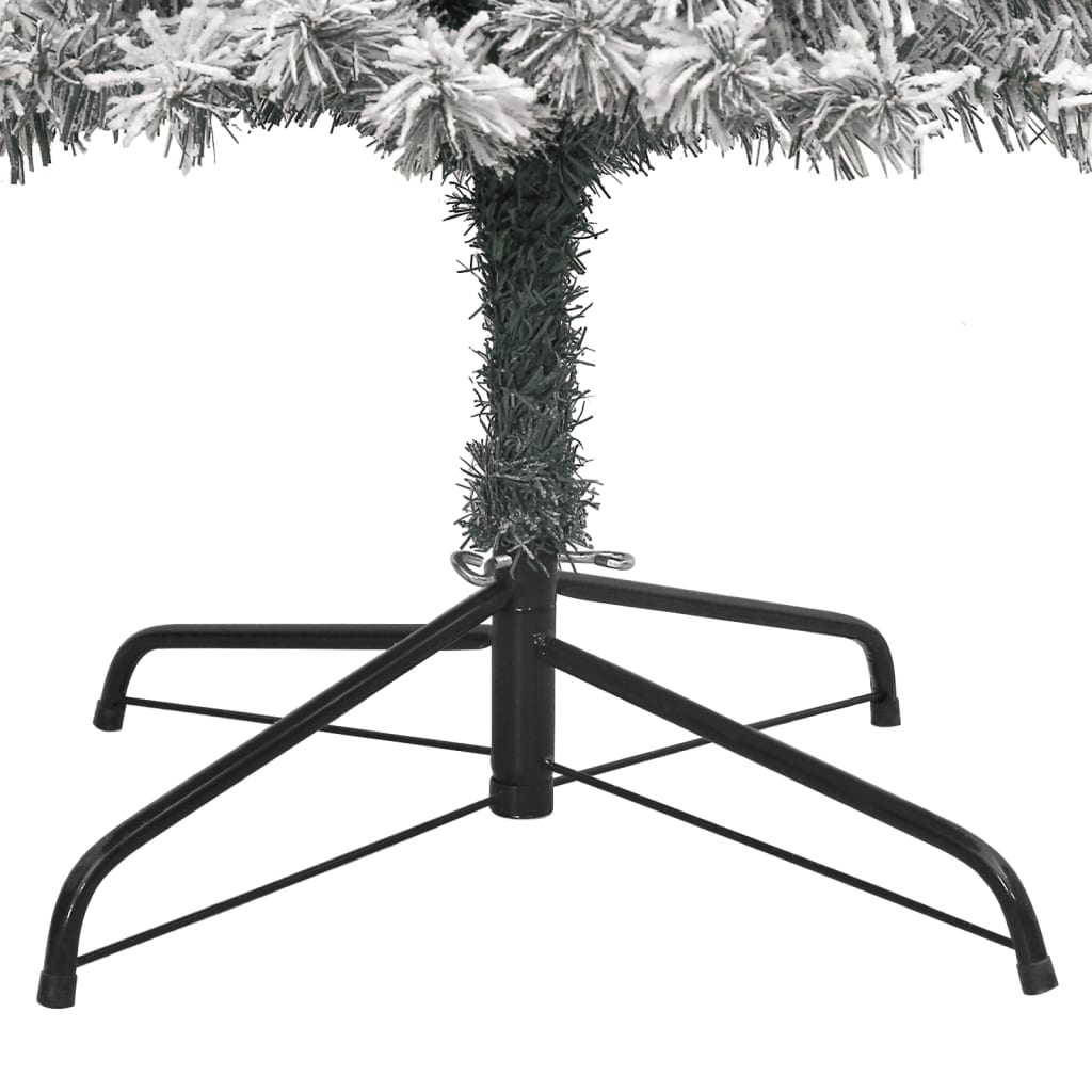 Albero di Natale Sottile con Base e Neve Floccata 300 cm PVC - homemem39