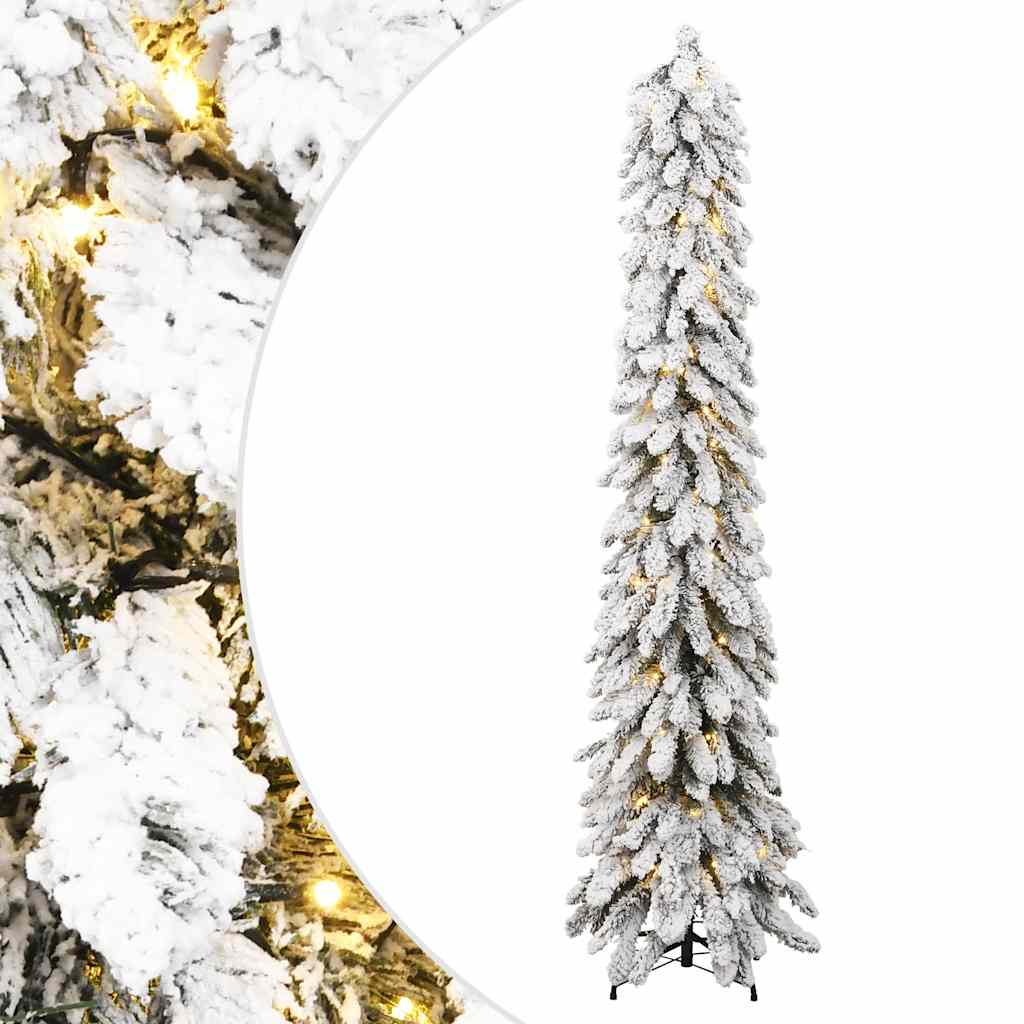 Albero di Natale Artificiale con 130 LED e Neve Floccata 210 cm - homemem39