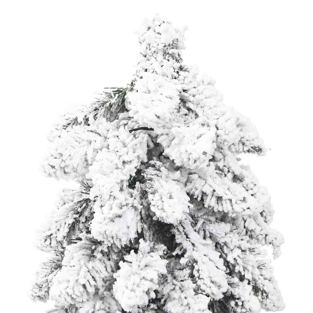 Albero di Natale Artificiale con 130 LED e Neve Floccata 210 cm