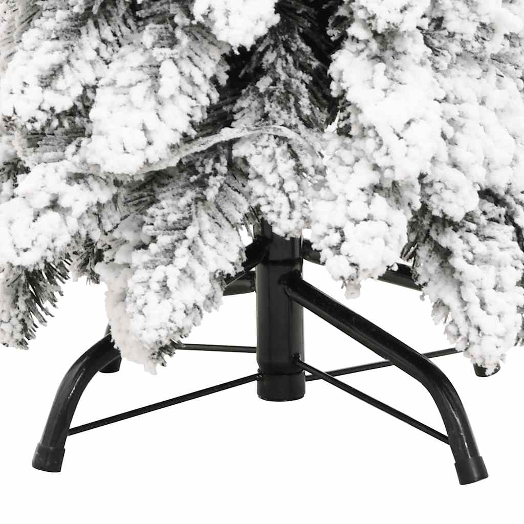 Albero di Natale Artificiale con 130 LED e Neve Floccata 210 cm