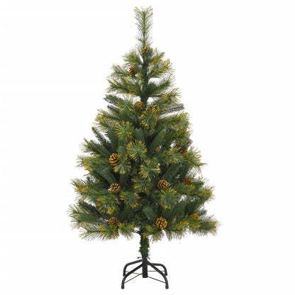 Albero di Natale Artificiale Incernierato con Pigne 120 cm