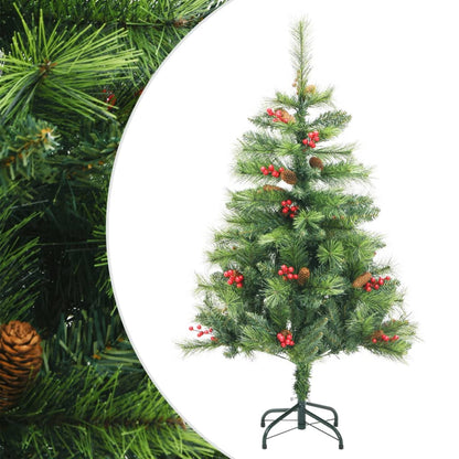 Albero Natale Artificiale Incernierato con Pigne e Bacche 150cm - homemem39