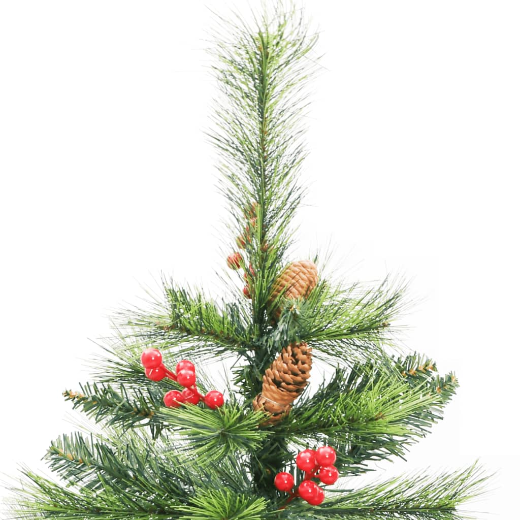 Albero Natale Artificiale Incernierato con Pigne e Bacche 150cm