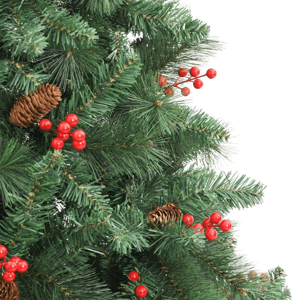 Albero Natale Artificiale Incernierato con Pigne e Bacche 210cm - homemem39