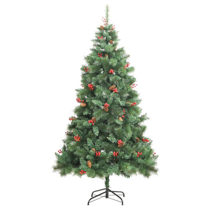 Albero Natale Artificiale Incernierato con Pigne e Bacche 240cm - homemem39