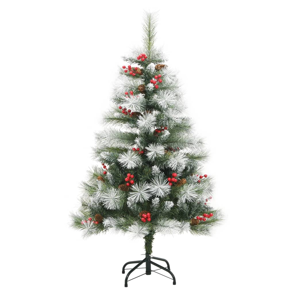 Albero Natale Artificiale Incernierato con Pigne e Bacche 150cm