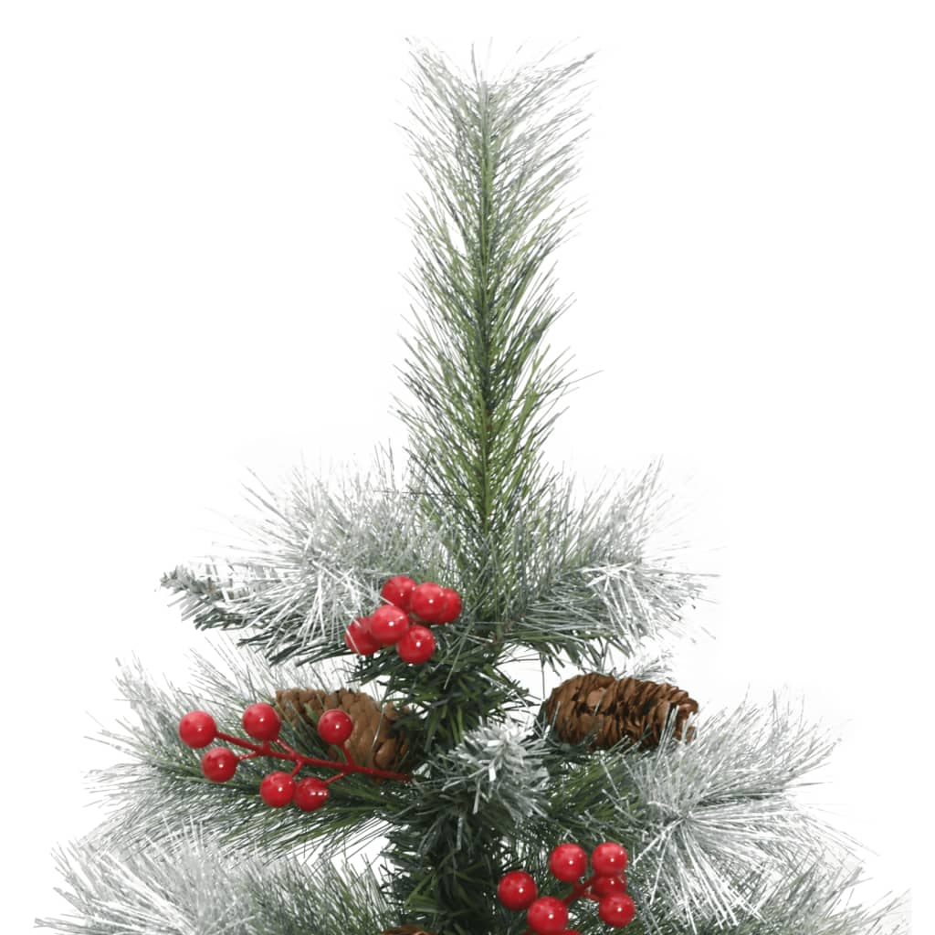 Albero Natale Artificiale Incernierato con Pigne e Bacche 150cm