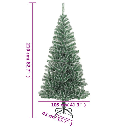 Albero di Natale Artificiale con Neve Fioccata Verde 210 cm