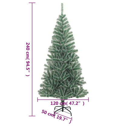 Albero di Natale Artificiale con Neve Fioccata Verde 240 cm