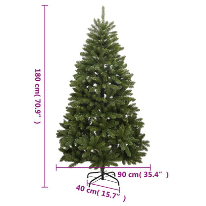 Albero di Natale Artificiale Incernierato con Base Verde 180 cm