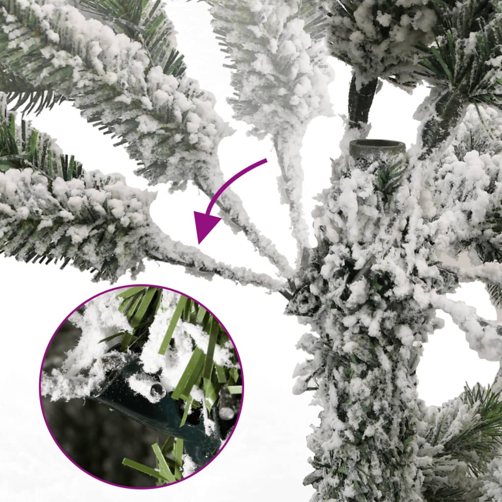 Albero Natale Artificiale Incernierato con Neve Fioccata 270 cm