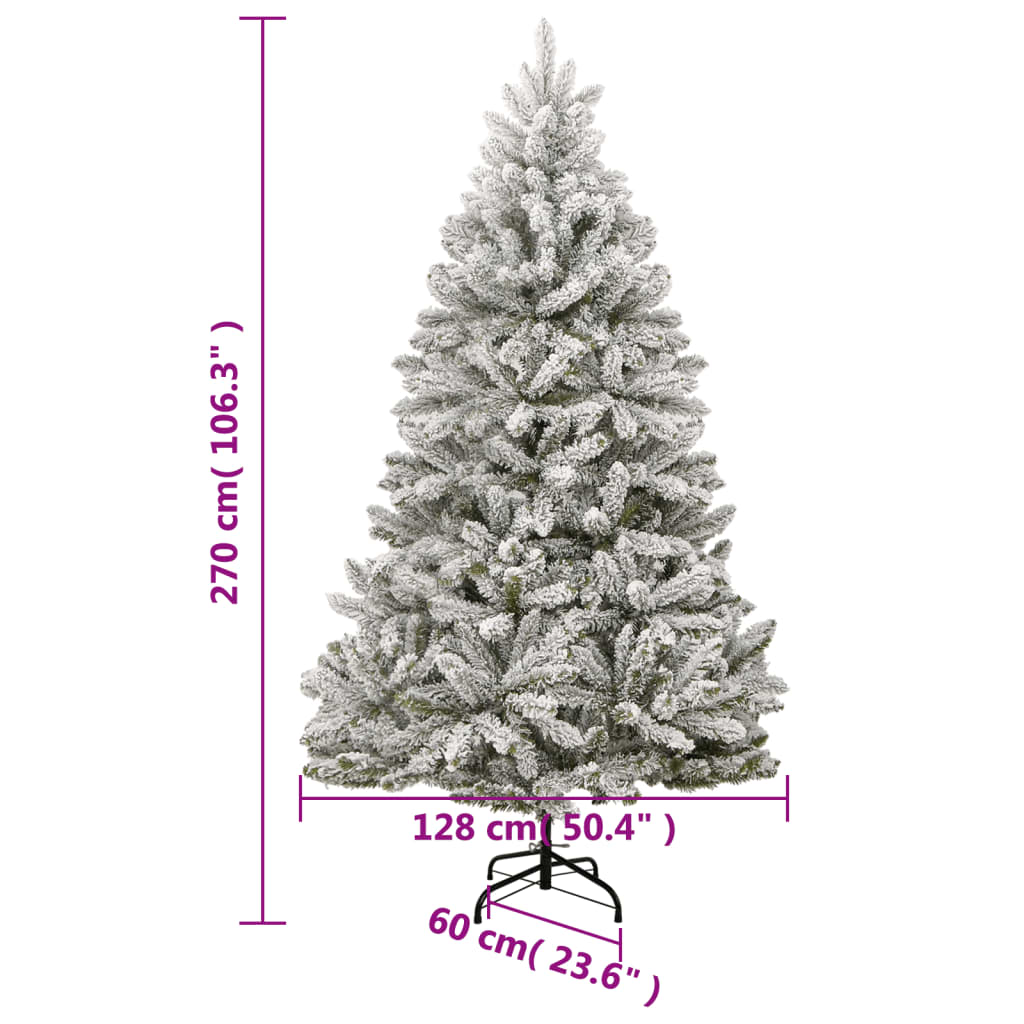 Albero Natale Artificiale Incernierato con Neve Fioccata 270 cm - homemem39