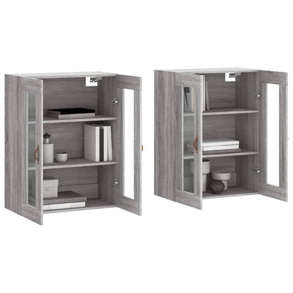 Armadietti a Parete 2 pz Grigio Sonoma in Legno Multistrato - homemem39