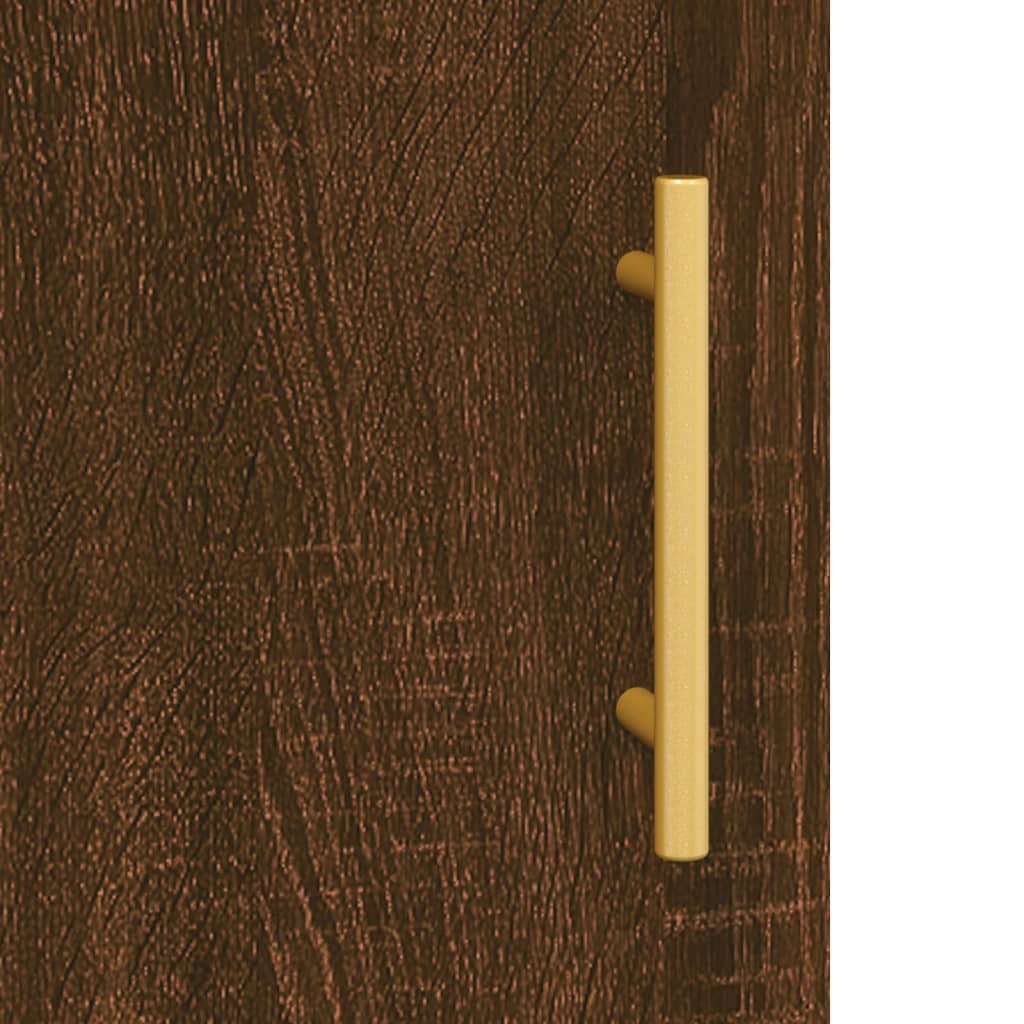 Armadietti a Parete 2 pz Rovere Marrone in Legno Multistrato