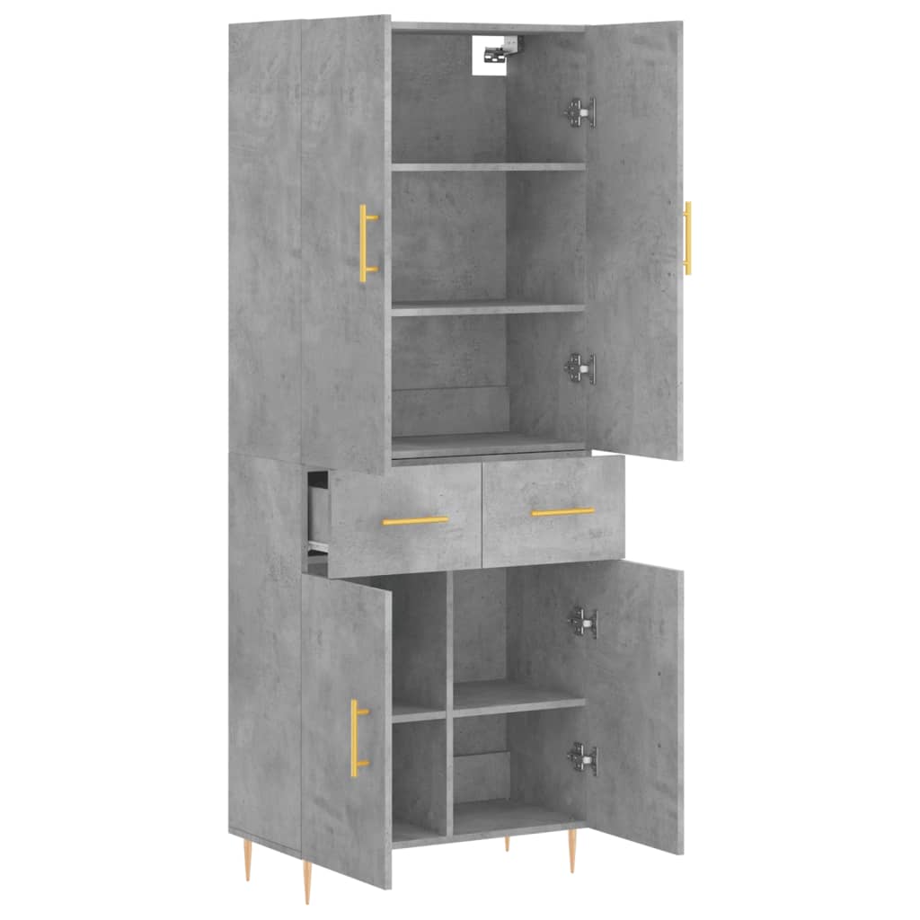 Credenza Grigio Cemento 69,5x34x180 cm in Legno Multistrato - homemem39