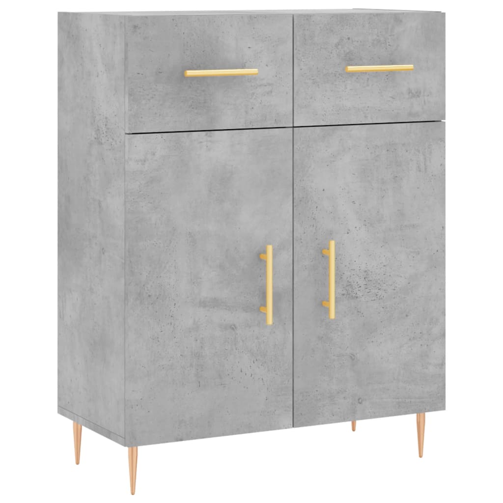 Credenza Grigio Cemento 69,5x34x180 cm in Legno Multistrato