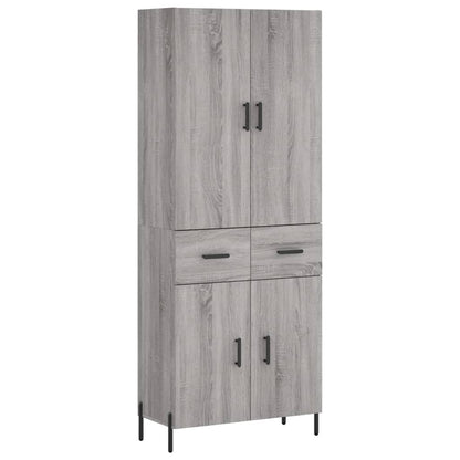 Credenza Grigio Sonoma 69,5x34x180 cm in Legno Multistrato