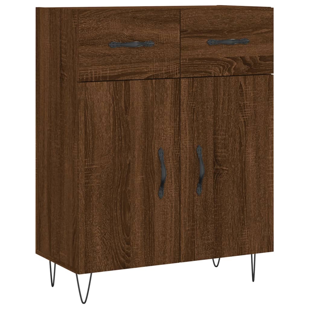 Credenza Rovere Marrone 69,5x34x180 cm in Legno Multistrato - homemem39