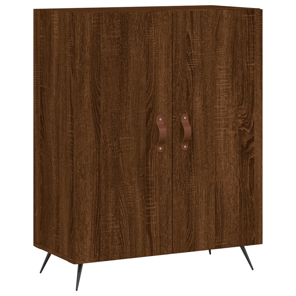 Credenza Rovere Marrone 69,5x34x180 cm in Legno Multistrato - homemem39