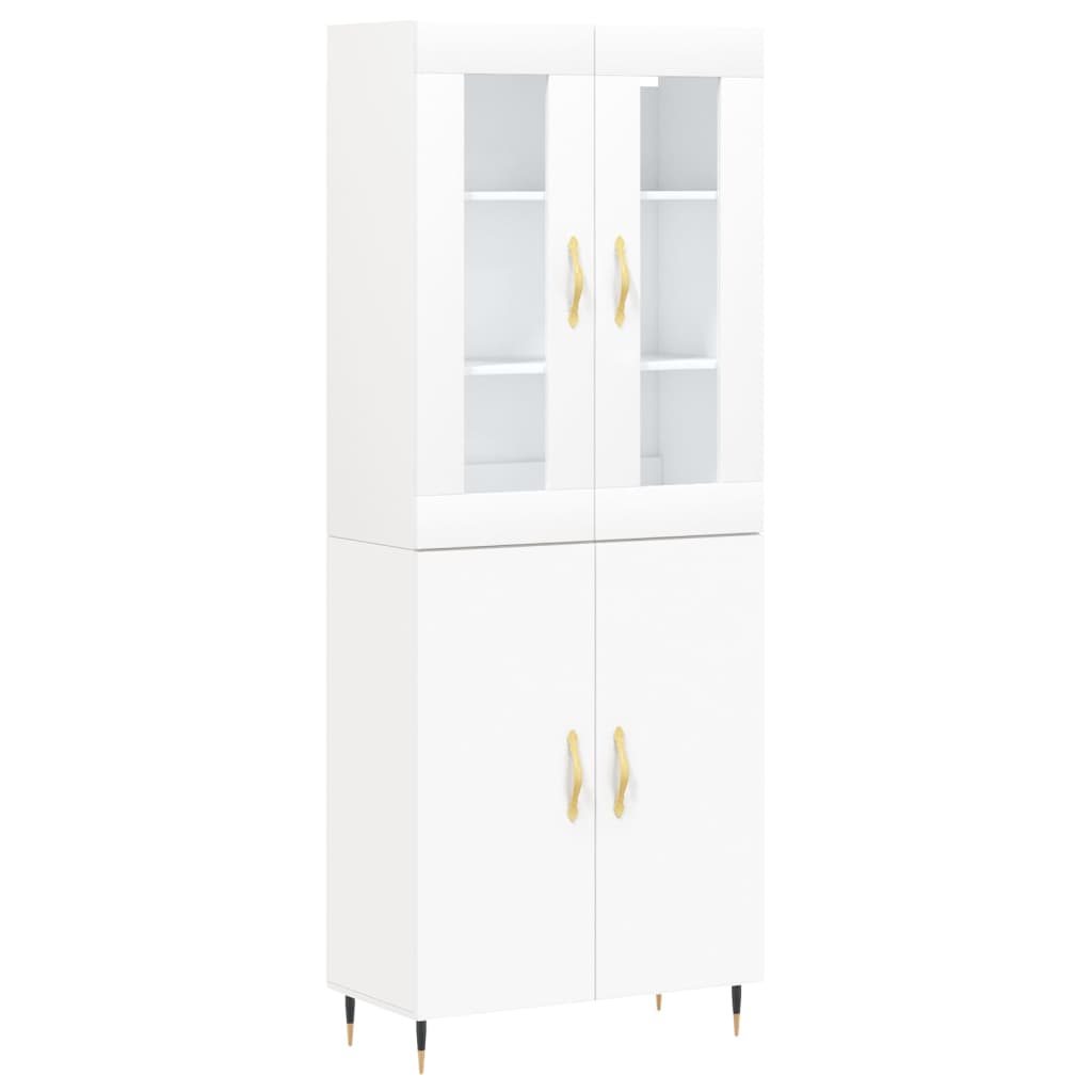 Credenza Bianca 69,5x34x180 cm in Legno Multistrato - homemem39