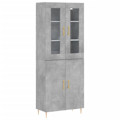 Credenza Grigio Cemento 69,5x34x180 cm in Legno Multistrato - homemem39