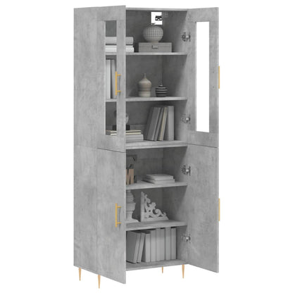 Credenza Grigio Cemento 69,5x34x180 cm in Legno Multistrato - homemem39