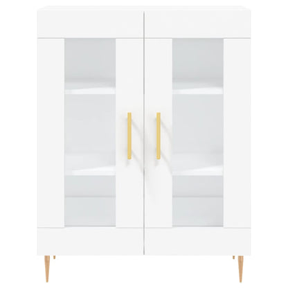 Credenza Bianca 69,5x34x180 cm in Legno Multistrato