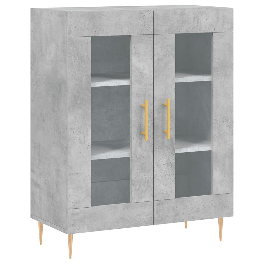 Credenza Grigio Cemento 69,5x34x180 cm in Legno Multistrato