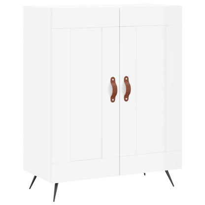 Credenza Bianco Lucido 69,5x34x180 cm in Legno Multistrato - homemem39