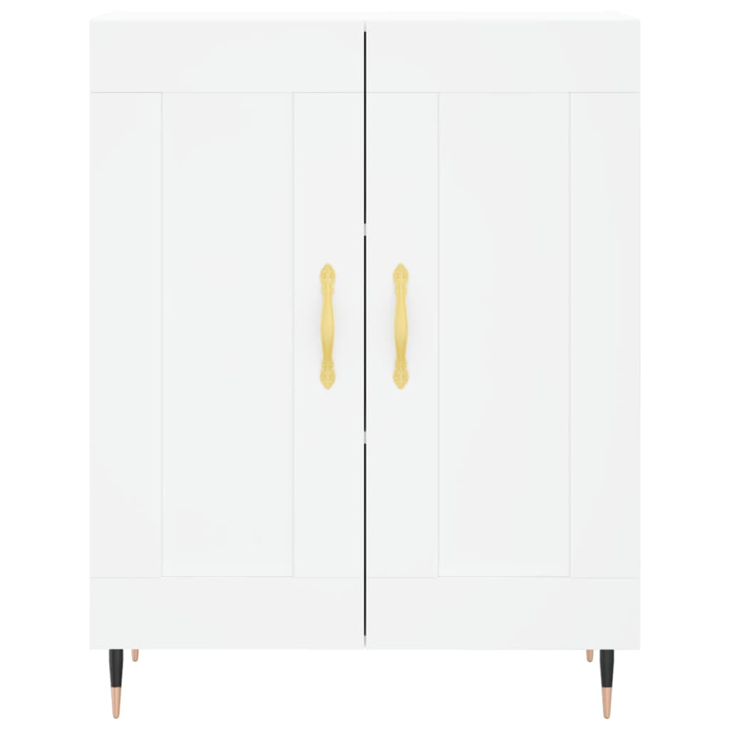 Credenza Bianca 69,5x34x180 cm in Legno Multistrato