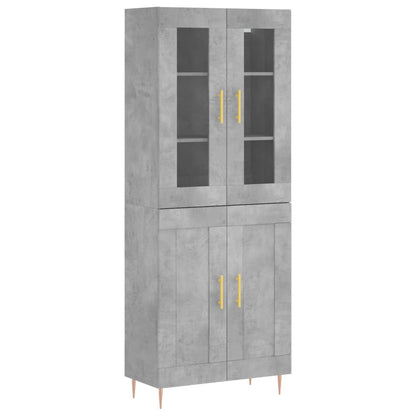 Credenza Grigio Cemento 69,5x34x180 cm in Legno Multistrato - homemem39