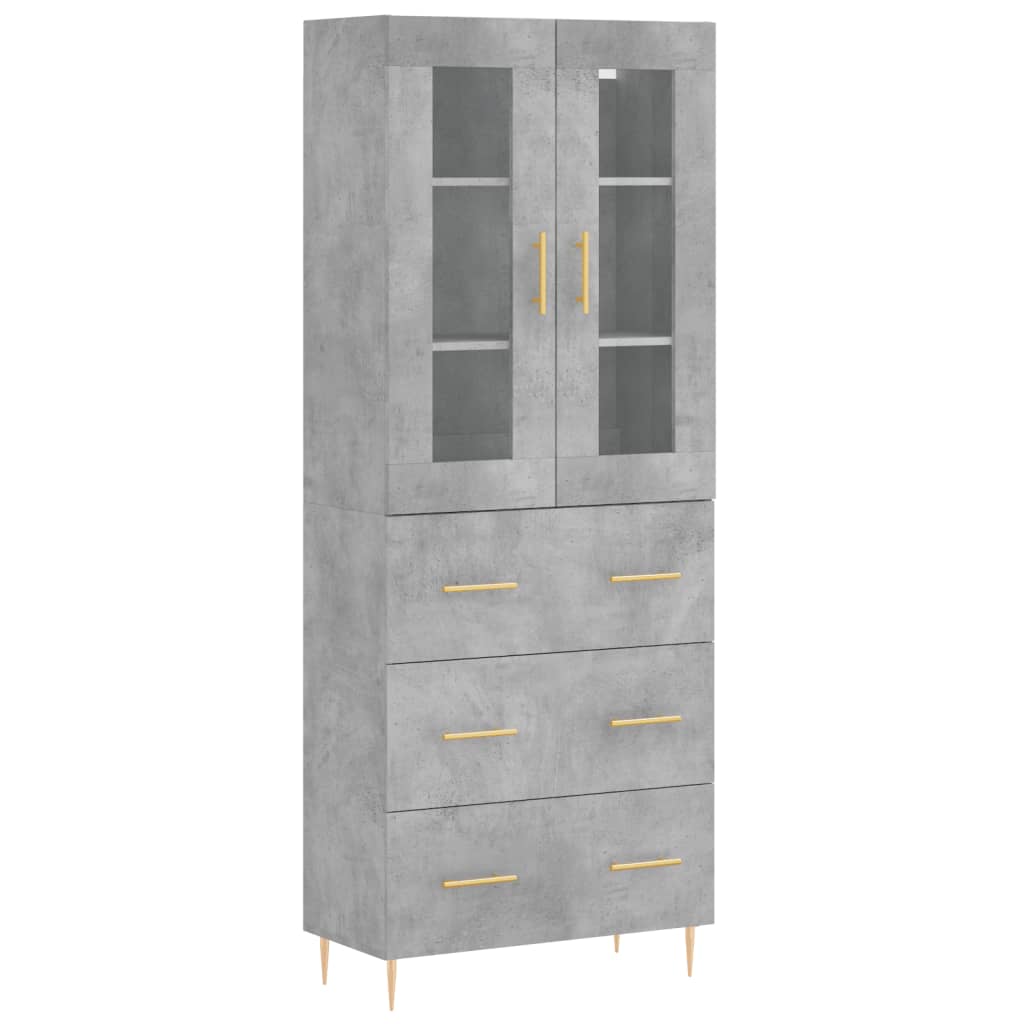 Credenza Grigio Cemento 69,5x34x180 cm in Legno Multistrato - homemem39